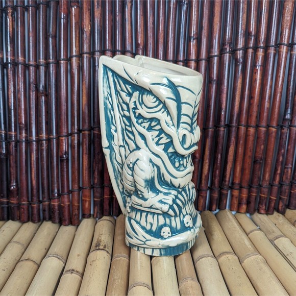 Frankie's Tiki Room Retired Teal Surf Dragon Tiki Mug Swizzles Big Toe Tiki Farm - Picture 10 of 13